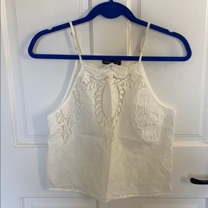 Accented white tank top